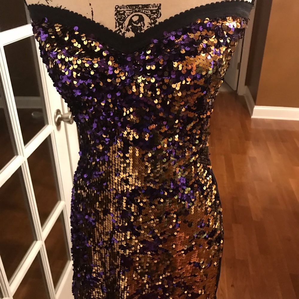 Mini Strapless Sequence Dress